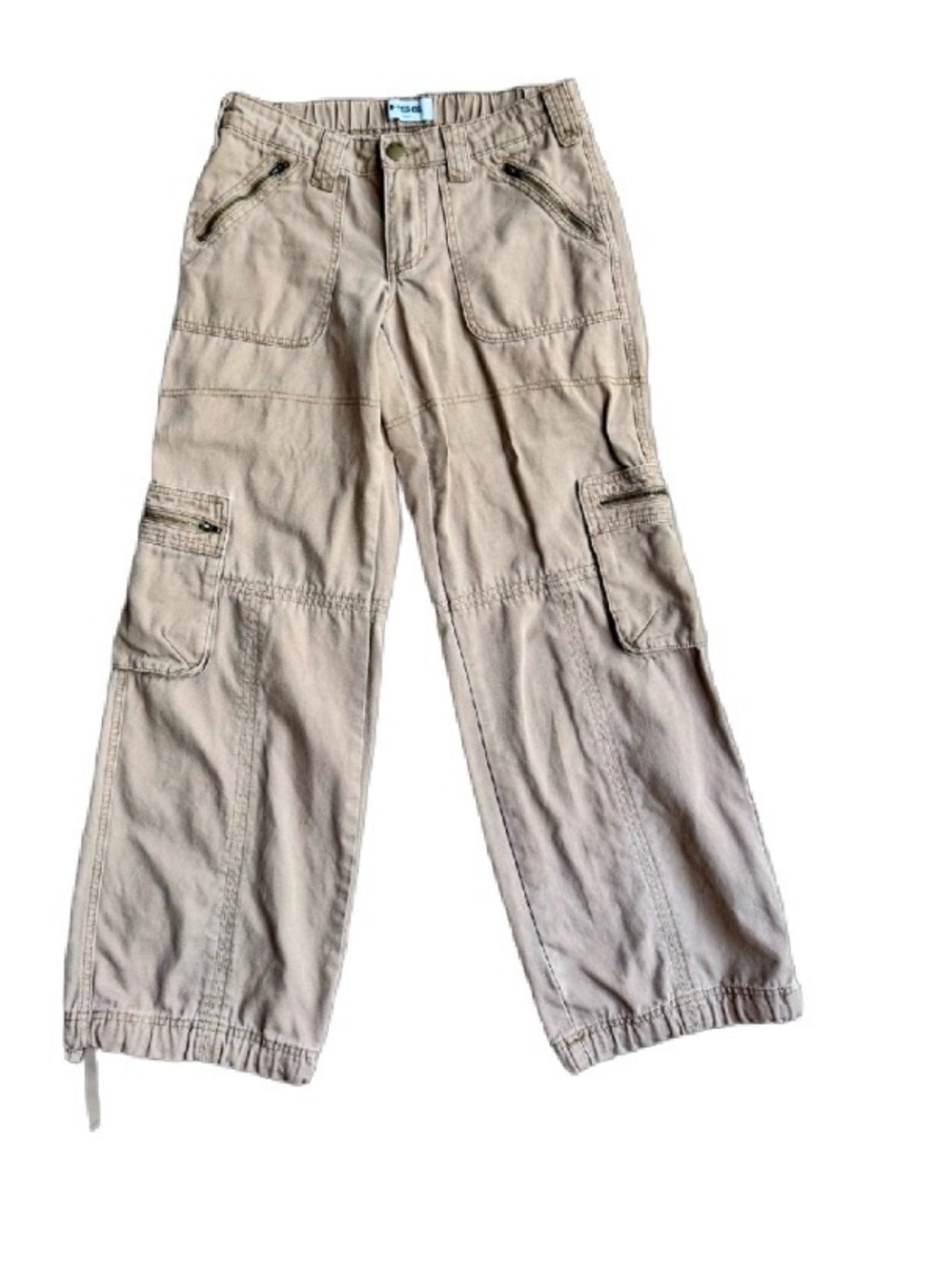 RSQ Khaki Cargo Pants with Zip Pockets